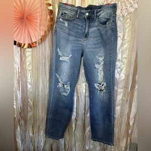 #13 Judy Blue 16w Boyfriend Fit Distressed Paint Splatter  Like New SUPER CUTE